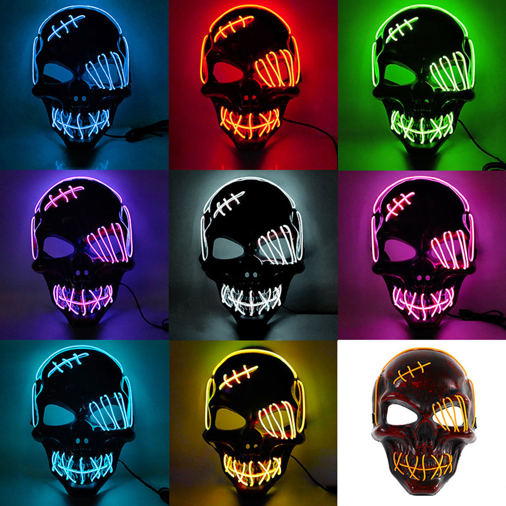 Prank Toys - One-Eyed Pirate Skull LED Glow Mask